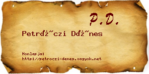 Petróczi Dénes névjegykártya
